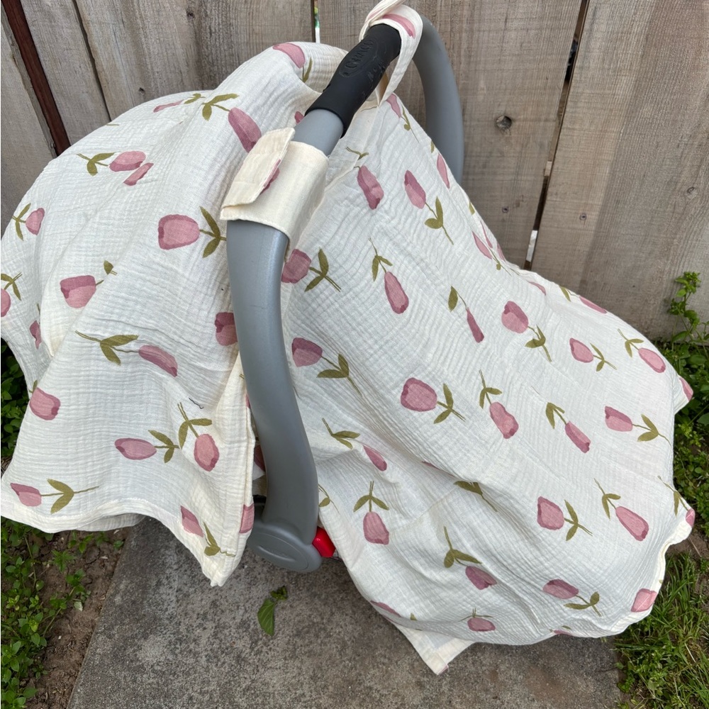 Floral Diaper Cover - Pink Tulip Design